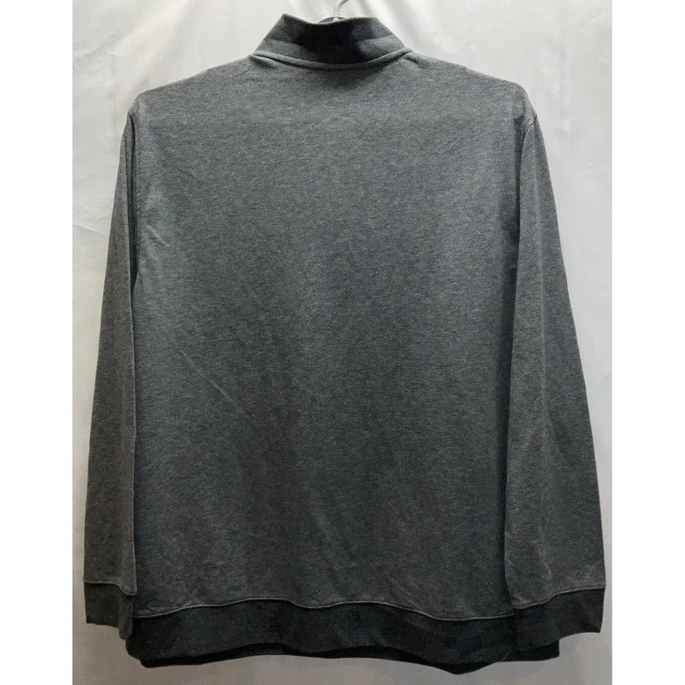 NWT Men's Van Heusen Big & Tall Mock Neck Quarter Zip Twill‎ Sweater Grey 3XLT